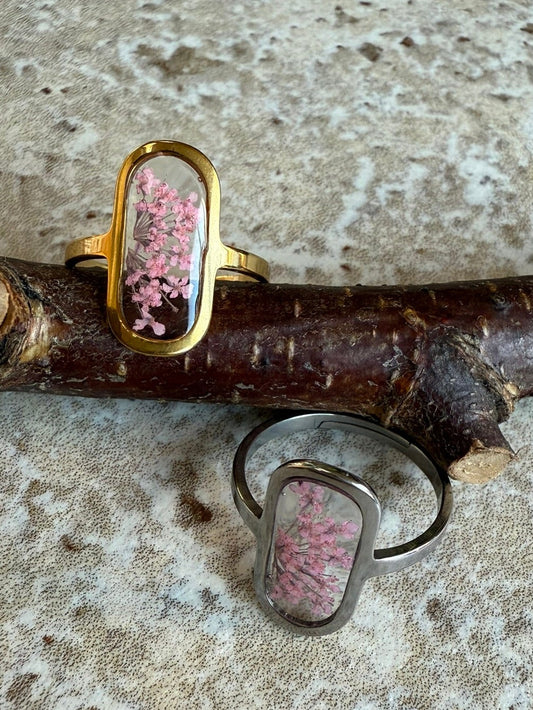 Bague VICTOIRE - Fleurs roses