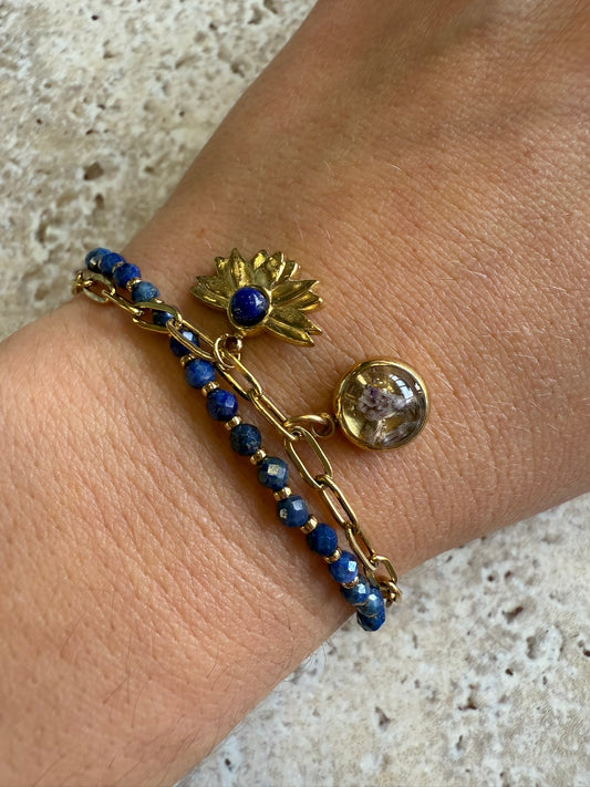 Bracelet Berthe - Fleurs violettes