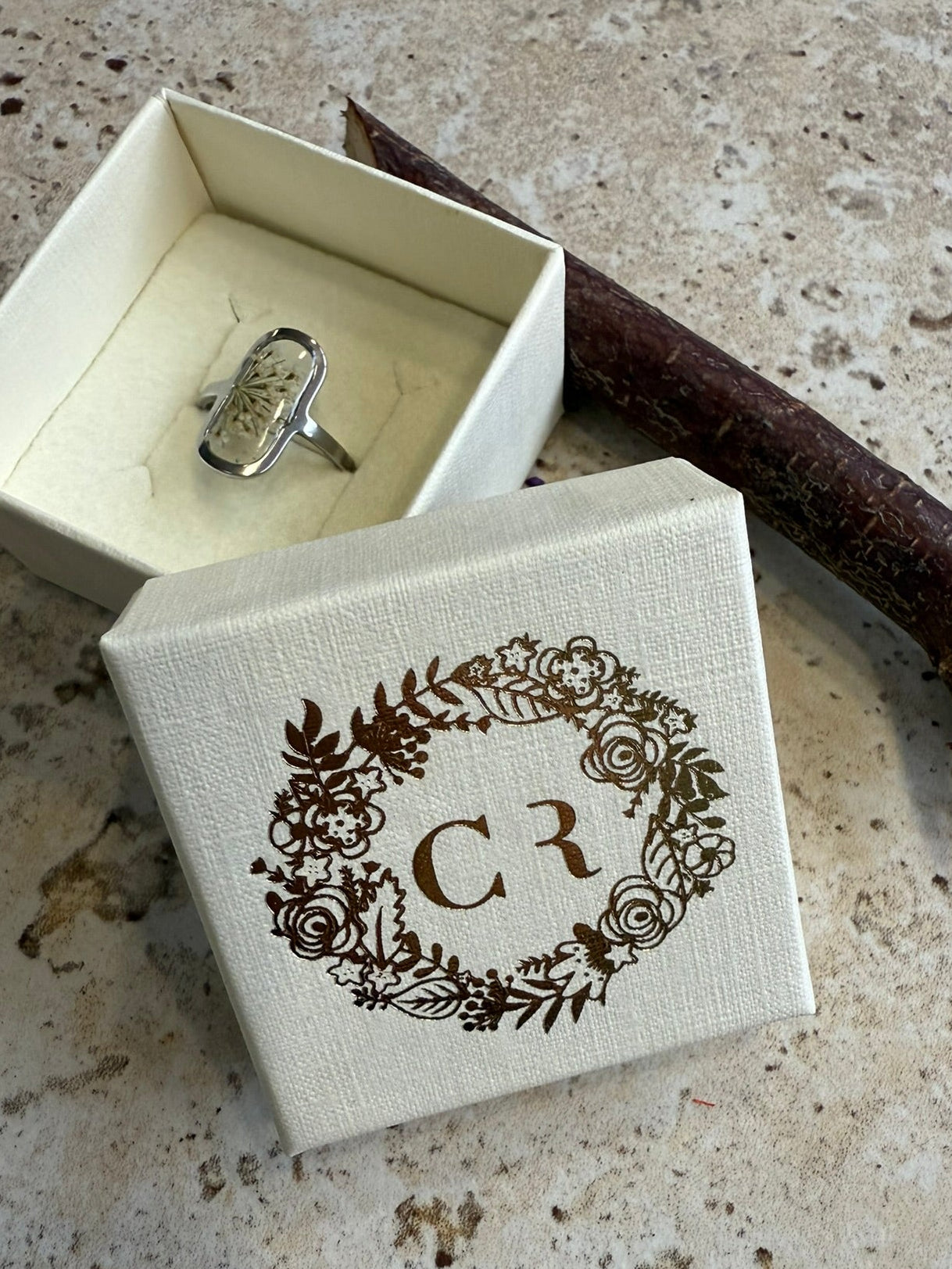 Bracelet Cœur d'antan - Fleurs blanches