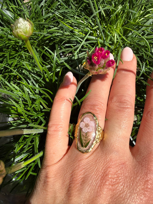 Bague Eglantine - Myosotis rose