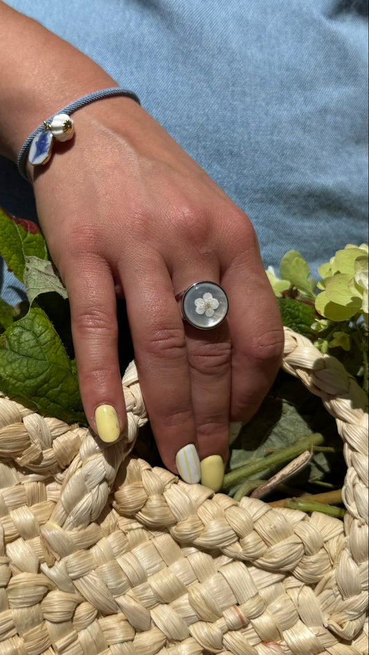 Bague Adèle - Myosotis blanc