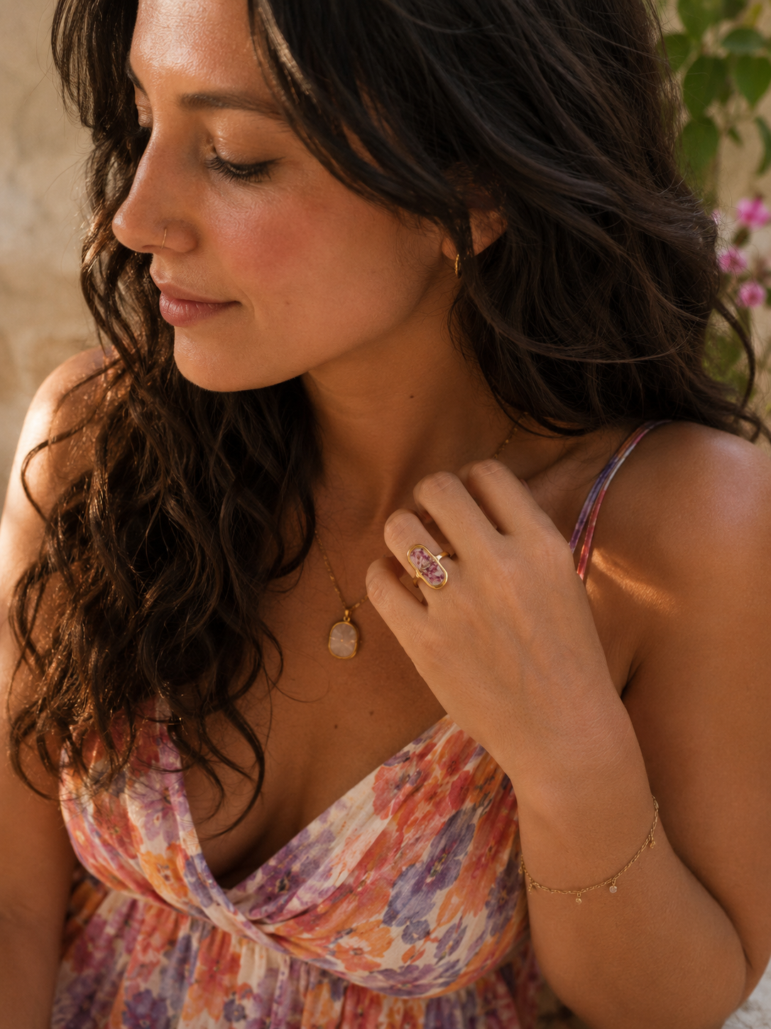 Bague Victoire - Fleurs mauves
