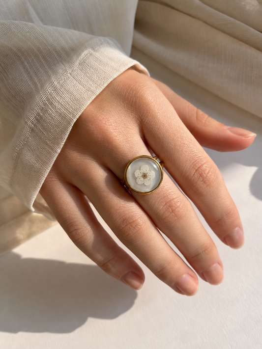 Bague Adèle - Myosotis blanc