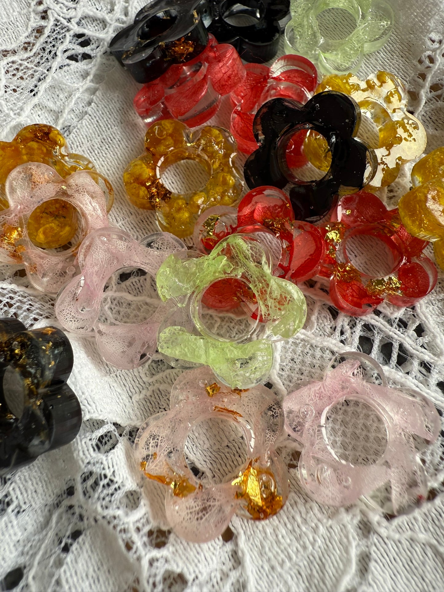 Boucle Apolline - Fleurs noires