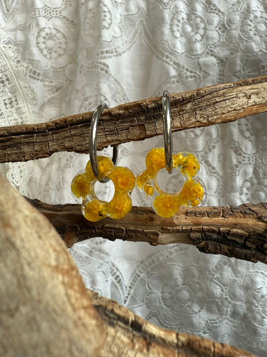 Boucle Apolline - Fleurs jaunes