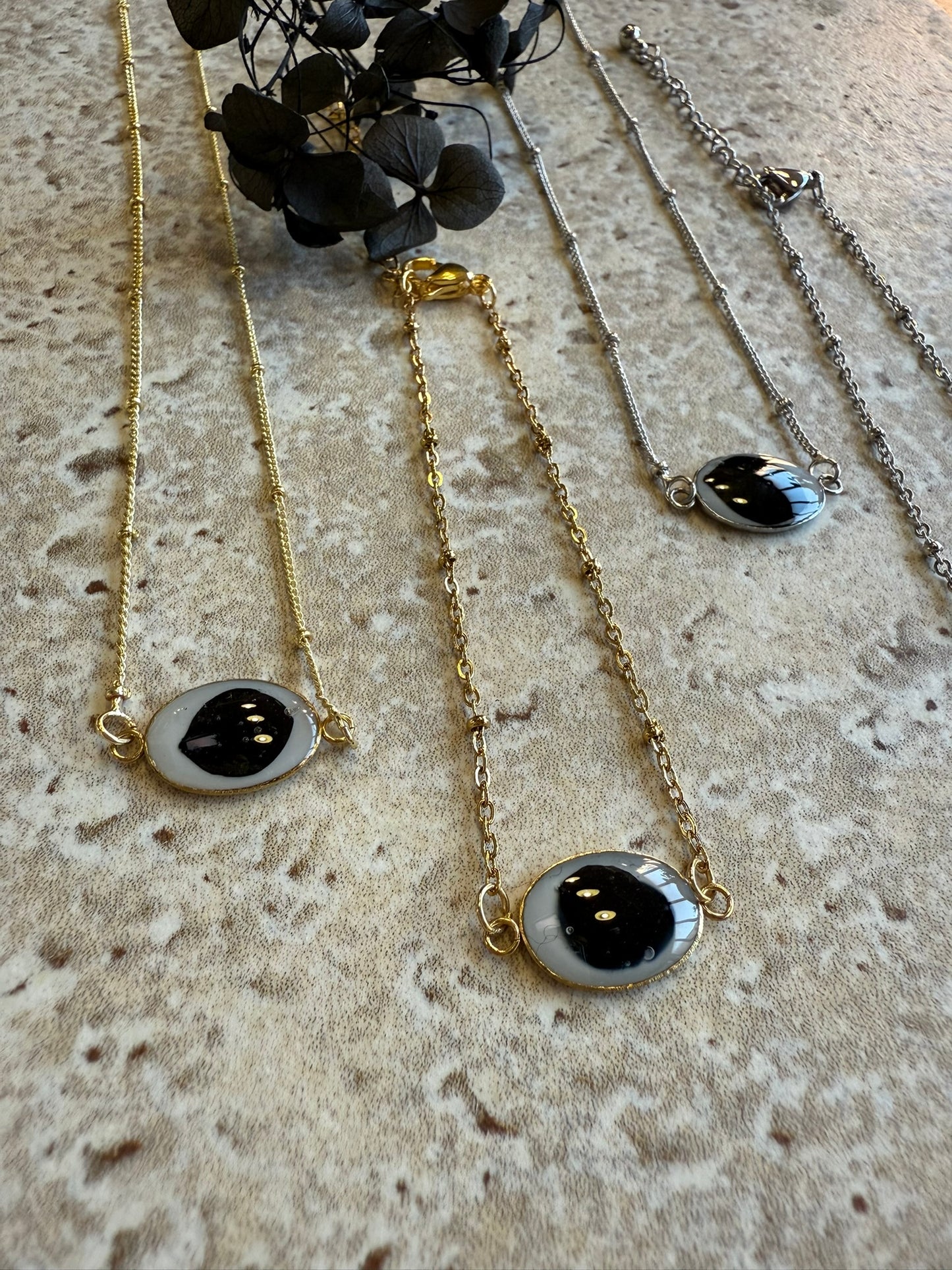 Bracelet  HORTENSE - Fleurs noires