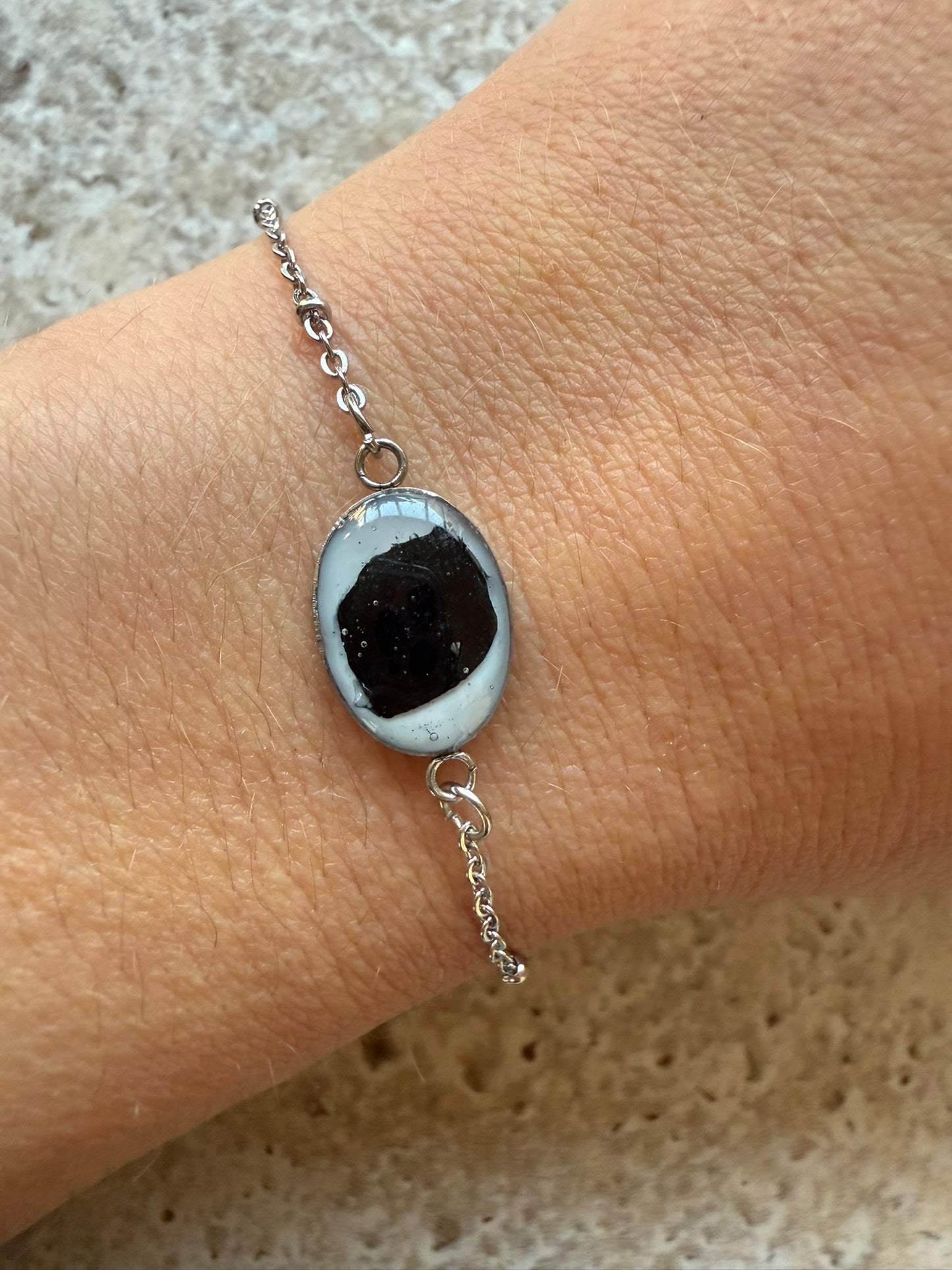 Bracelet  HORTENSE - Fleurs noires