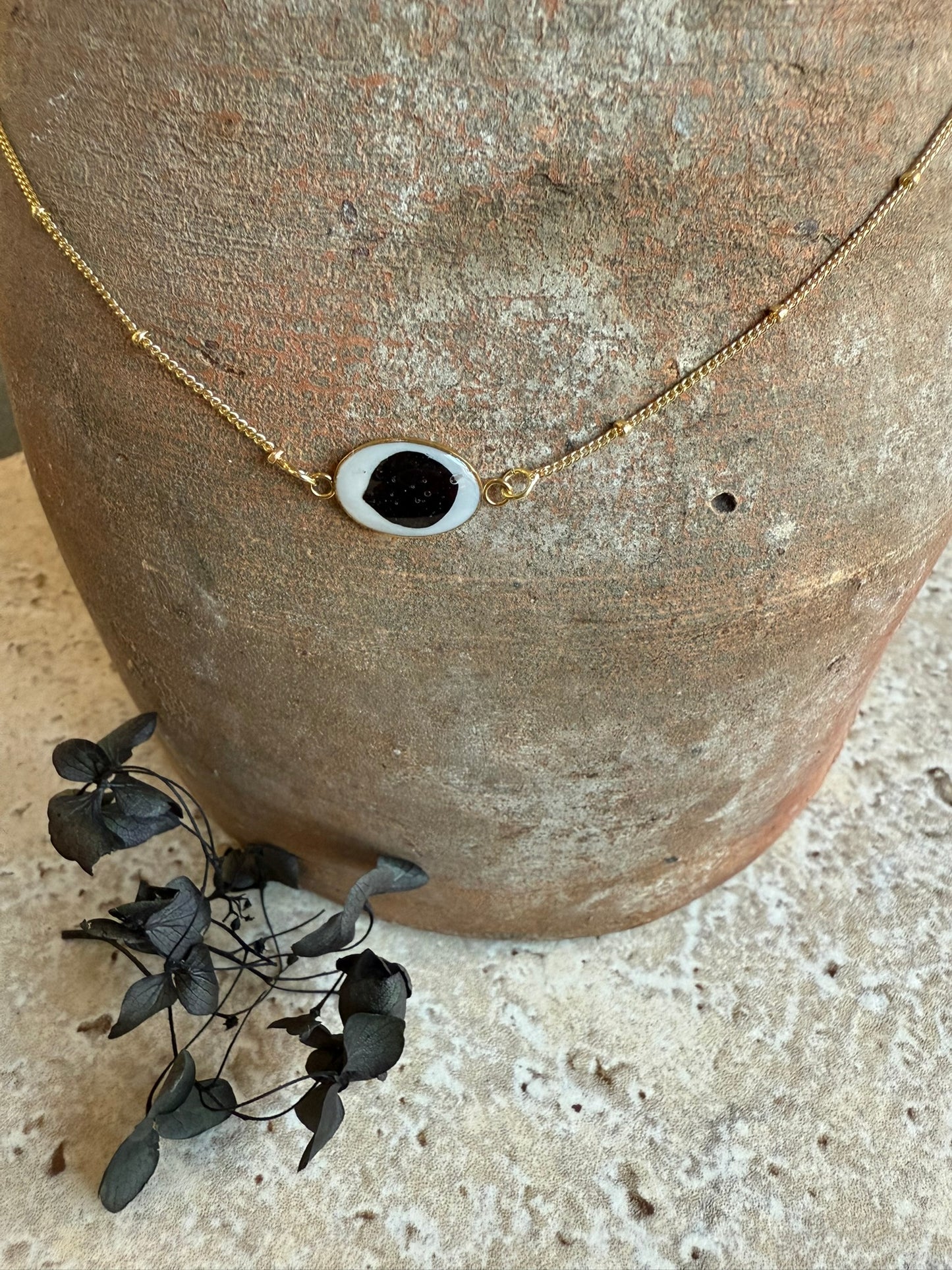 Collier HORTENSE - Fleurs noires