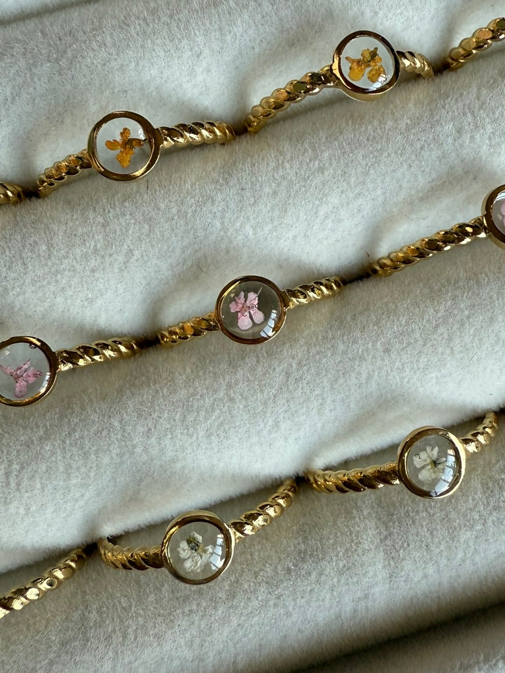 Bague JADE - Fleurs roses