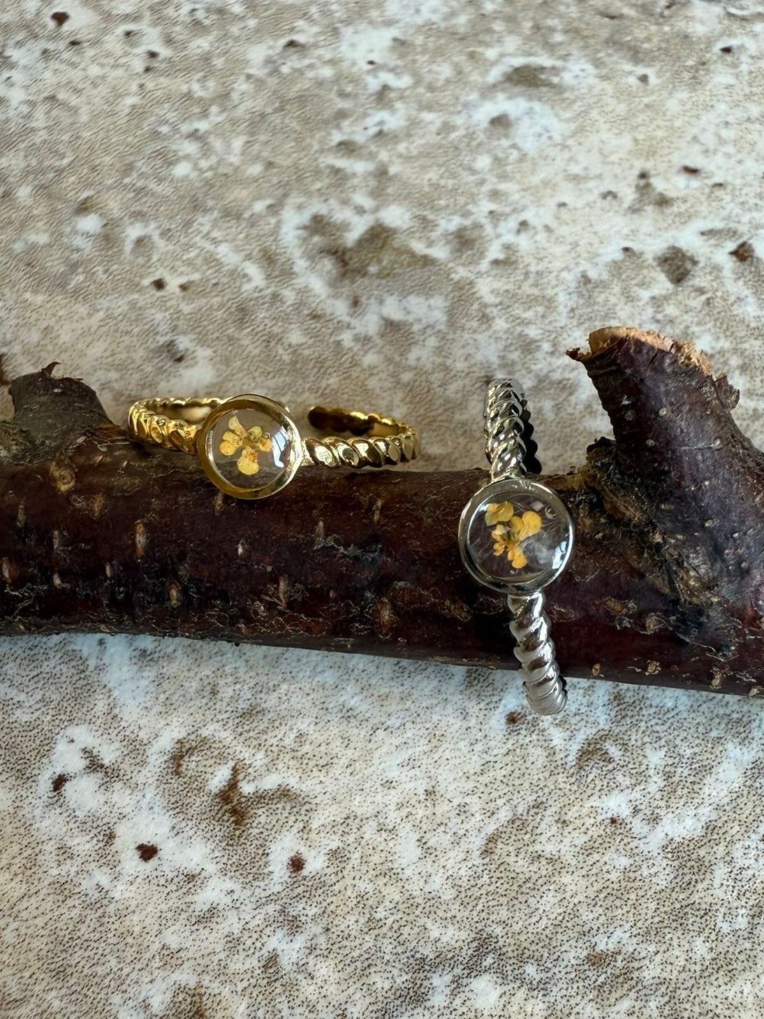 Bague JADE - Fleurs oranges