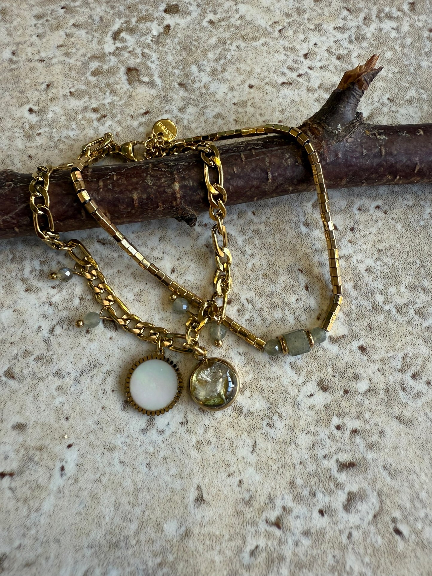 Bracelet Berthe - Fleurs blanches