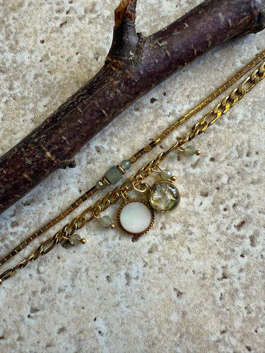 Bracelet Berthe - Fleurs blanches