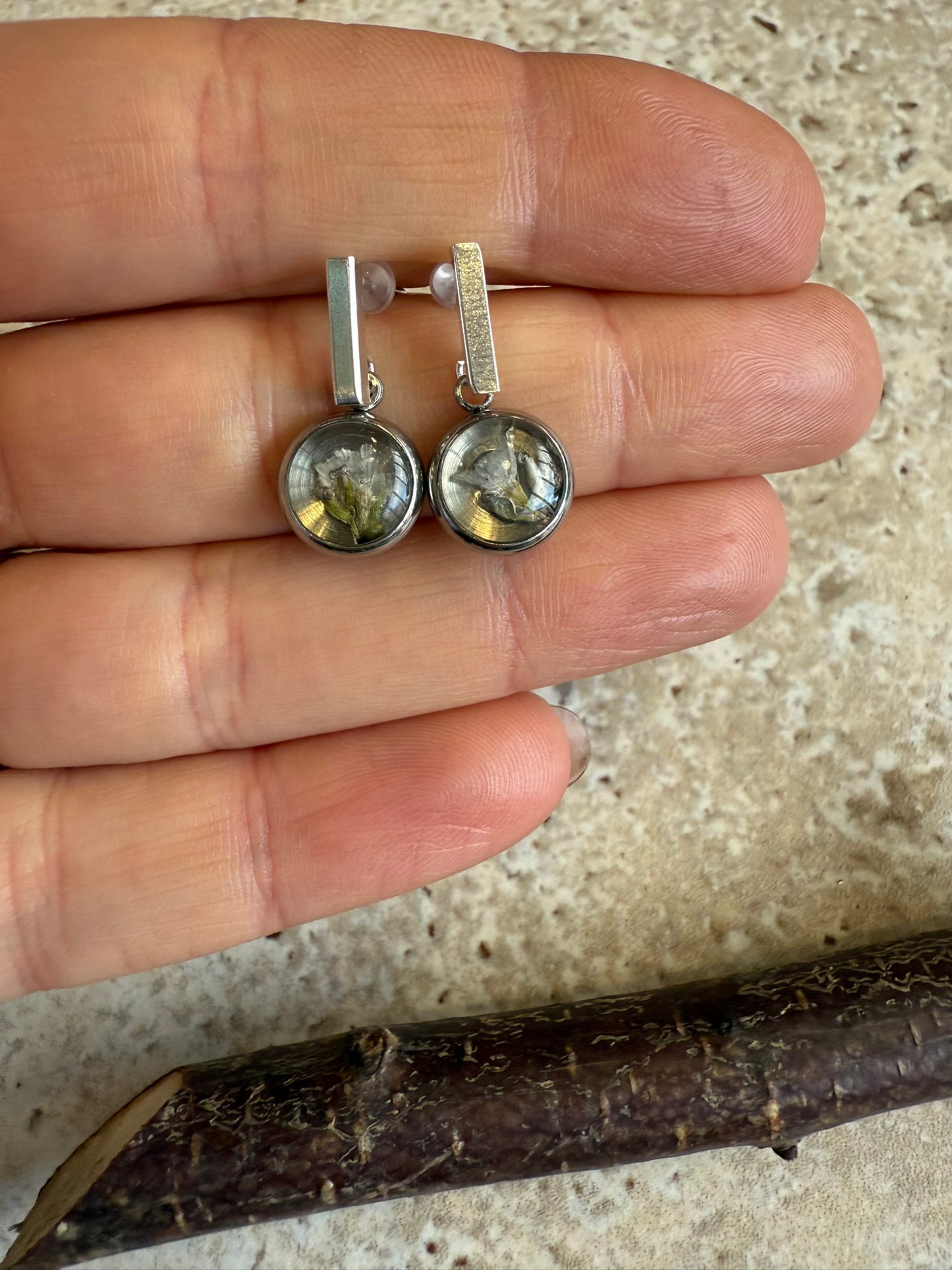 Boucles HELOISE - Fleurs Blanches