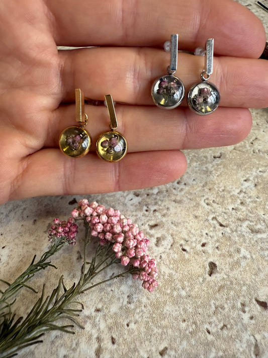 Boucles HELOISE - Fleurs roses