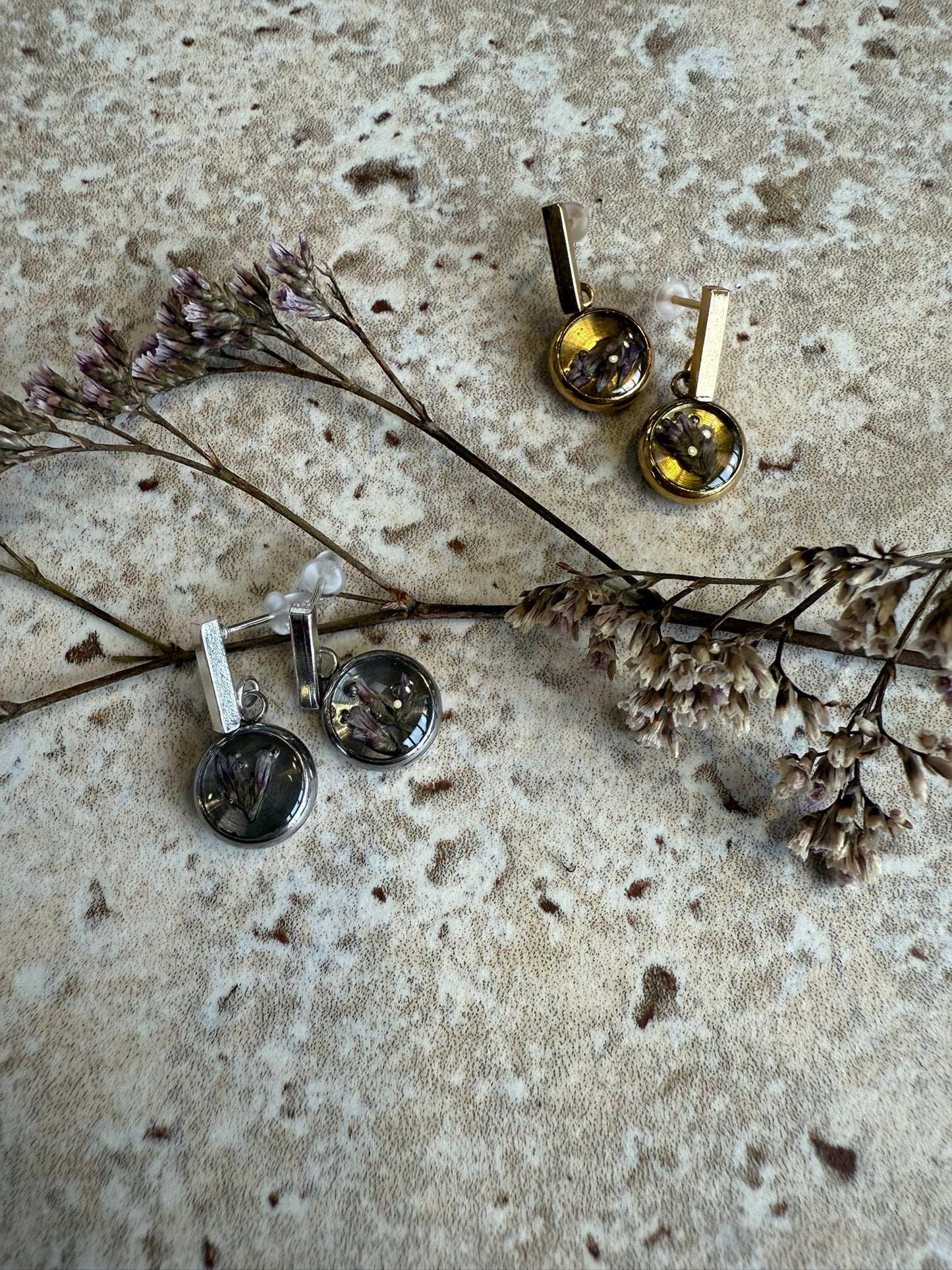 Boucles HELOISE - Fleurs violettes