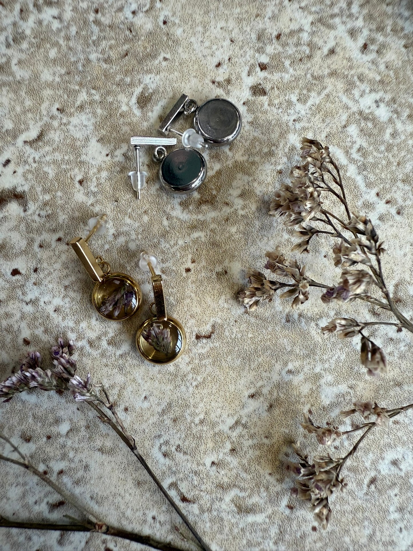 Boucles HELOISE - Fleurs violettes