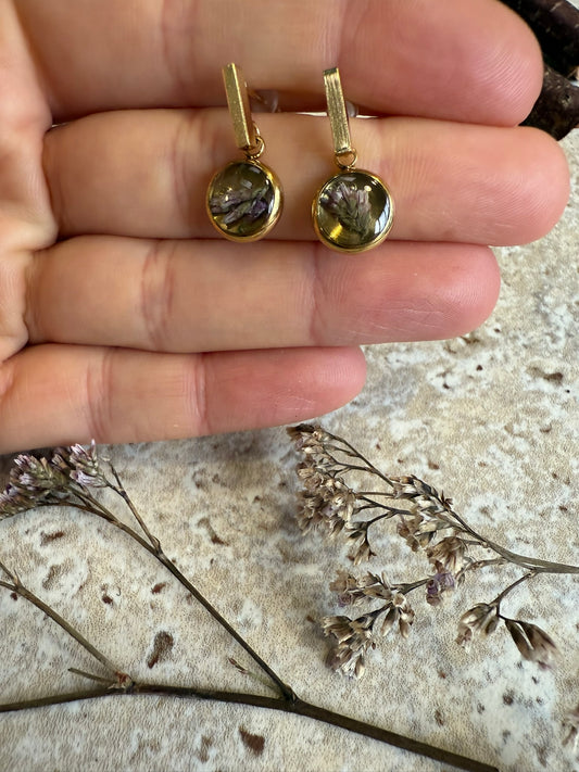 Boucles HELOISE - Fleurs violettes