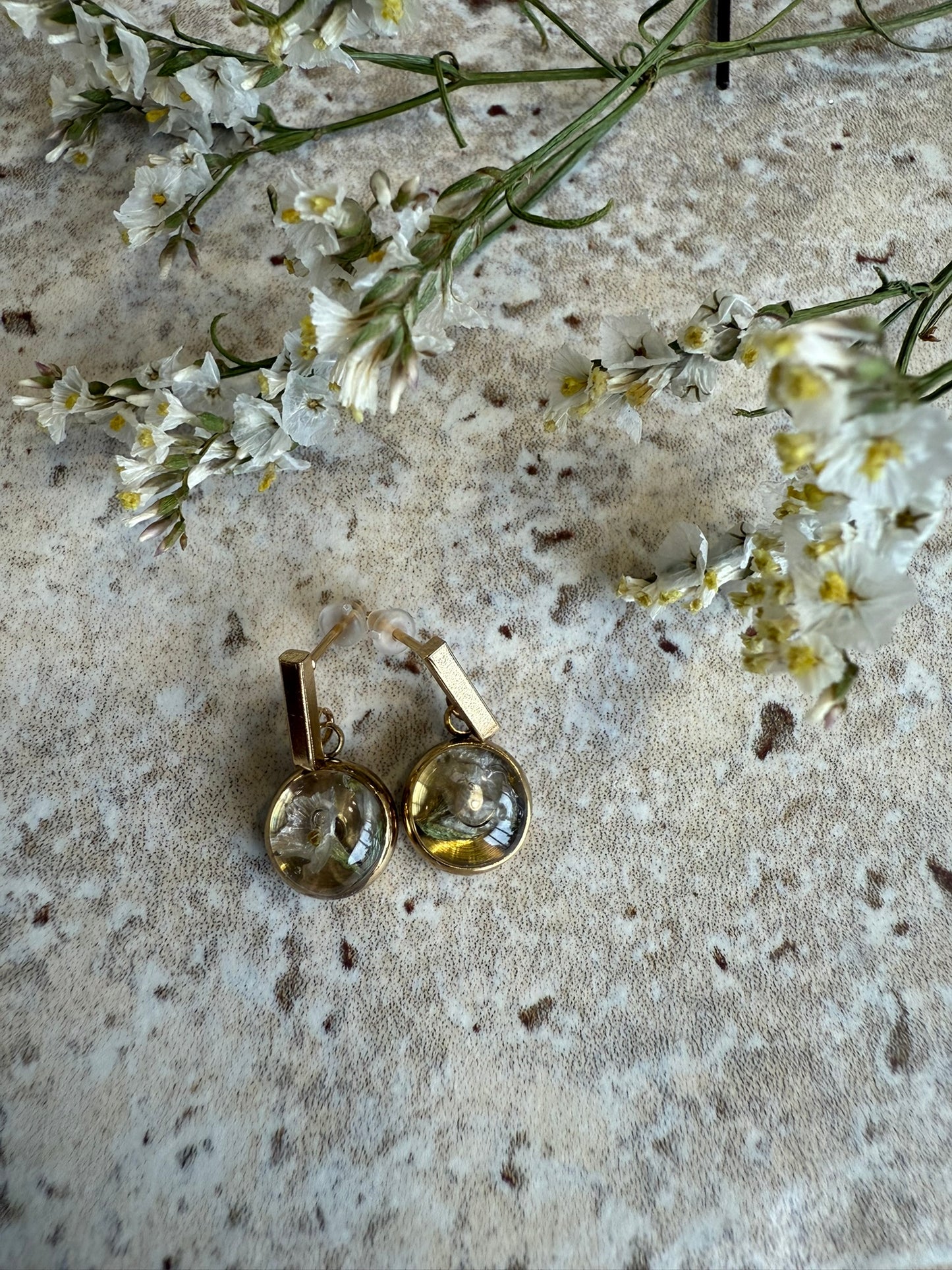 Boucles HELOISE - Fleurs Blanches