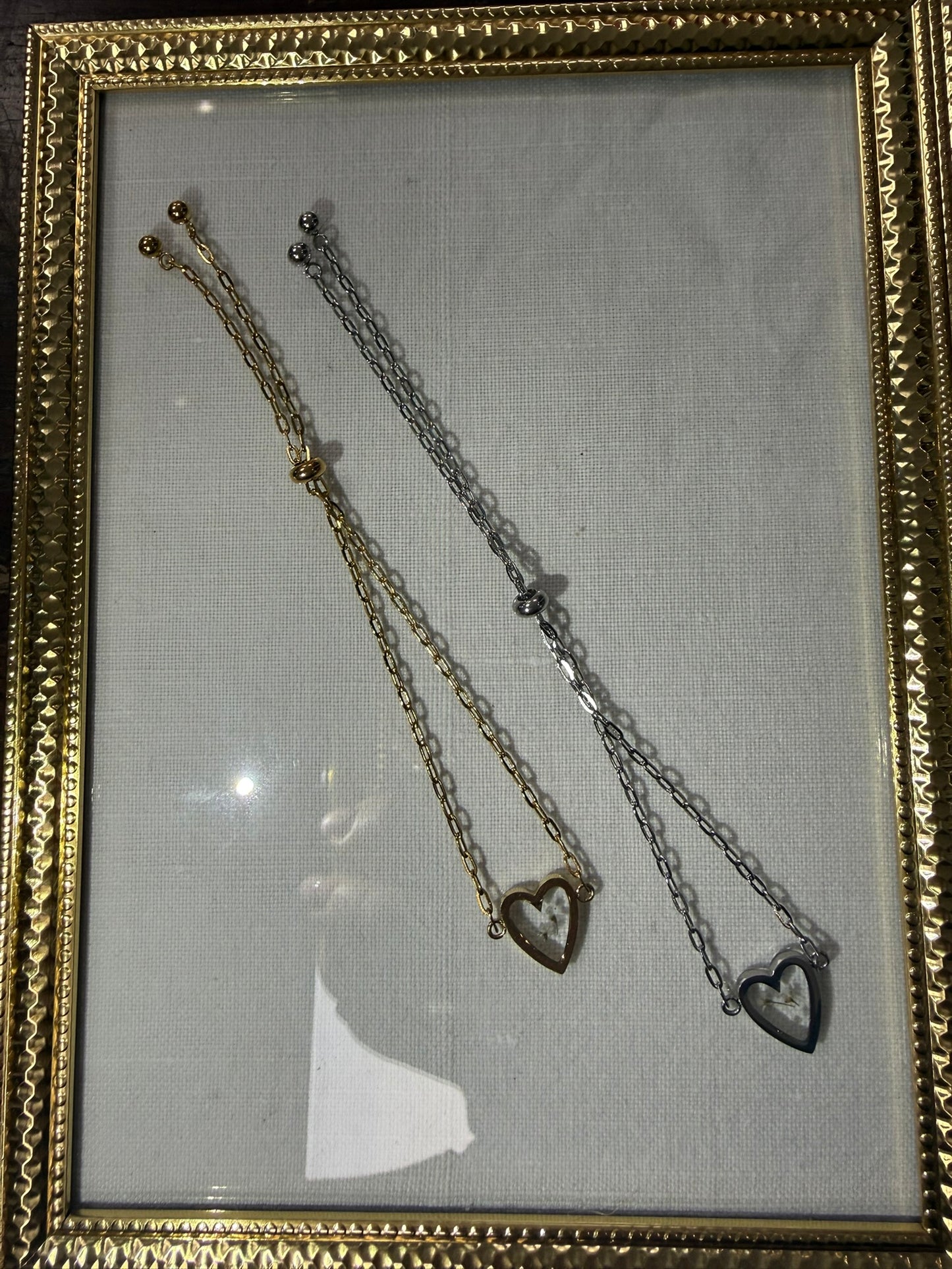 Bracelet  Cœur d'antan - Fleurs blanches