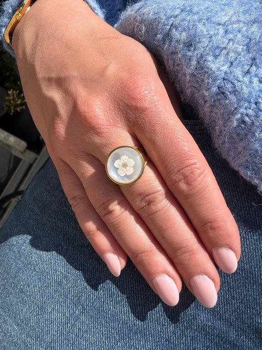 Bague Adèle - Myosotis blanc