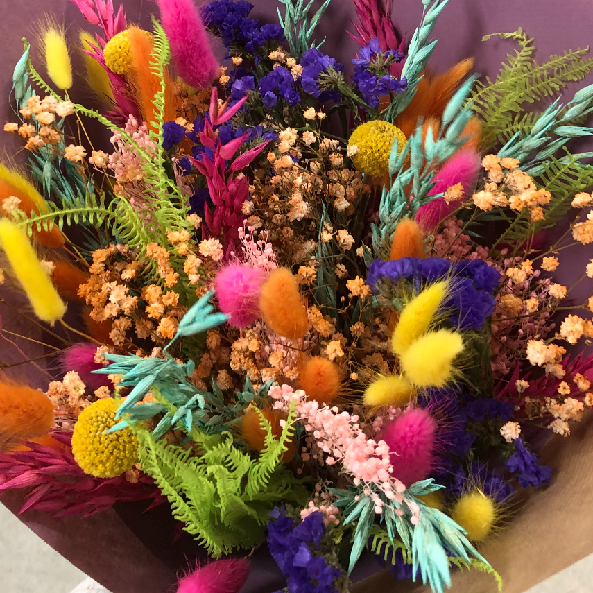 Bouquet séchées coloré