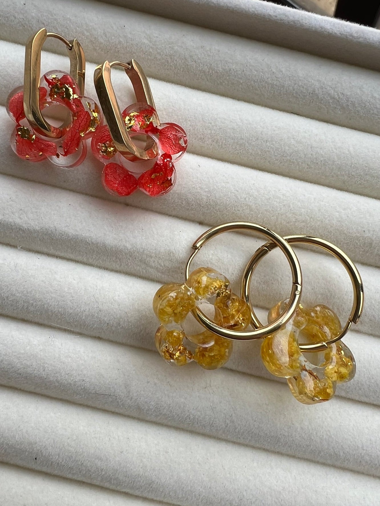 Boucle Apolline - Fleurs rouges