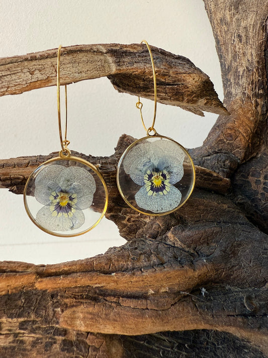 Boucle ESMEE - Fleurs bleues