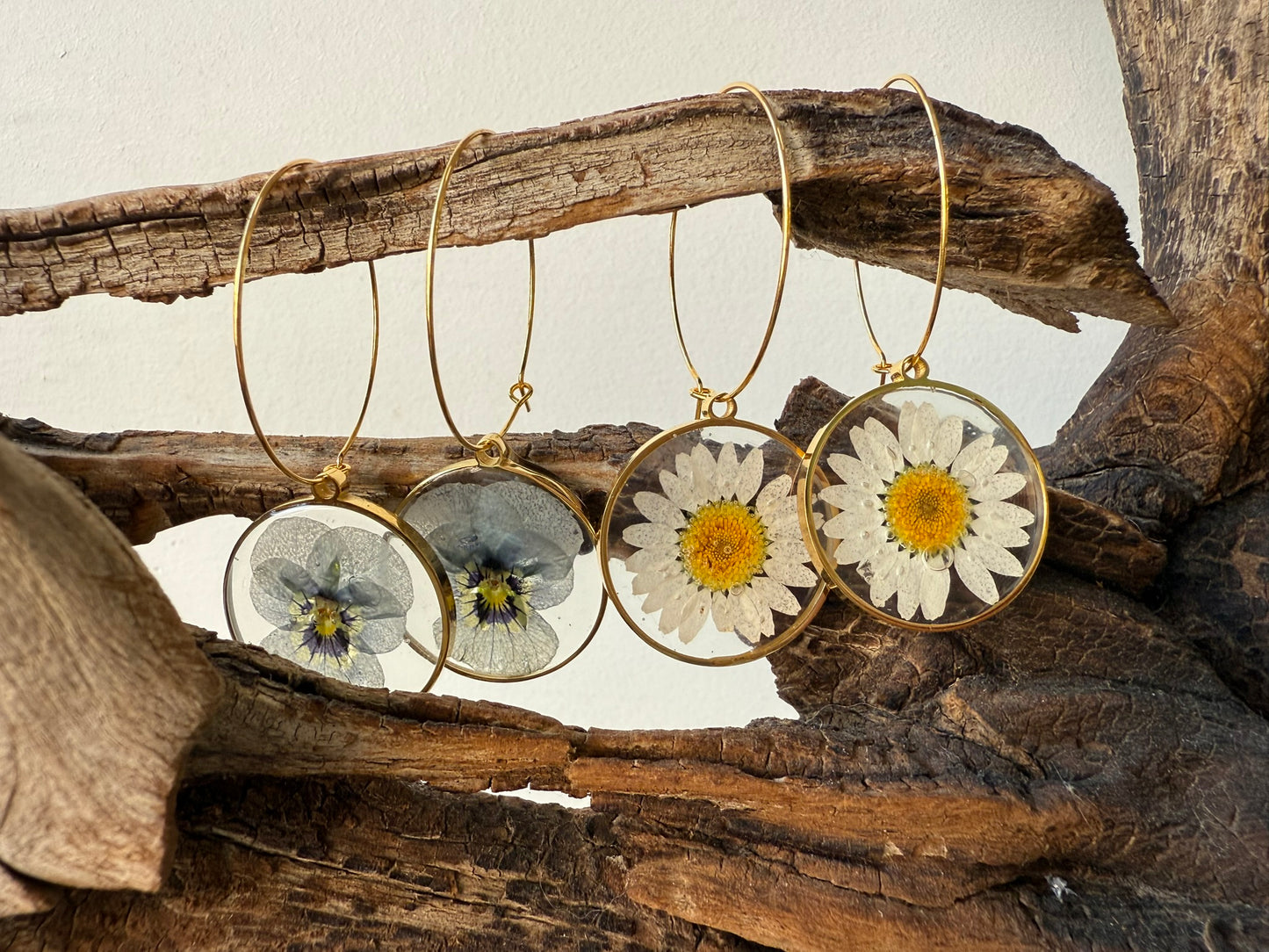 Boucle ESMEE - Fleurs bleues